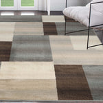 Clifton Geometric Color Block Plush Indoor Area Rug or Runner Rug - Rugs by Superior