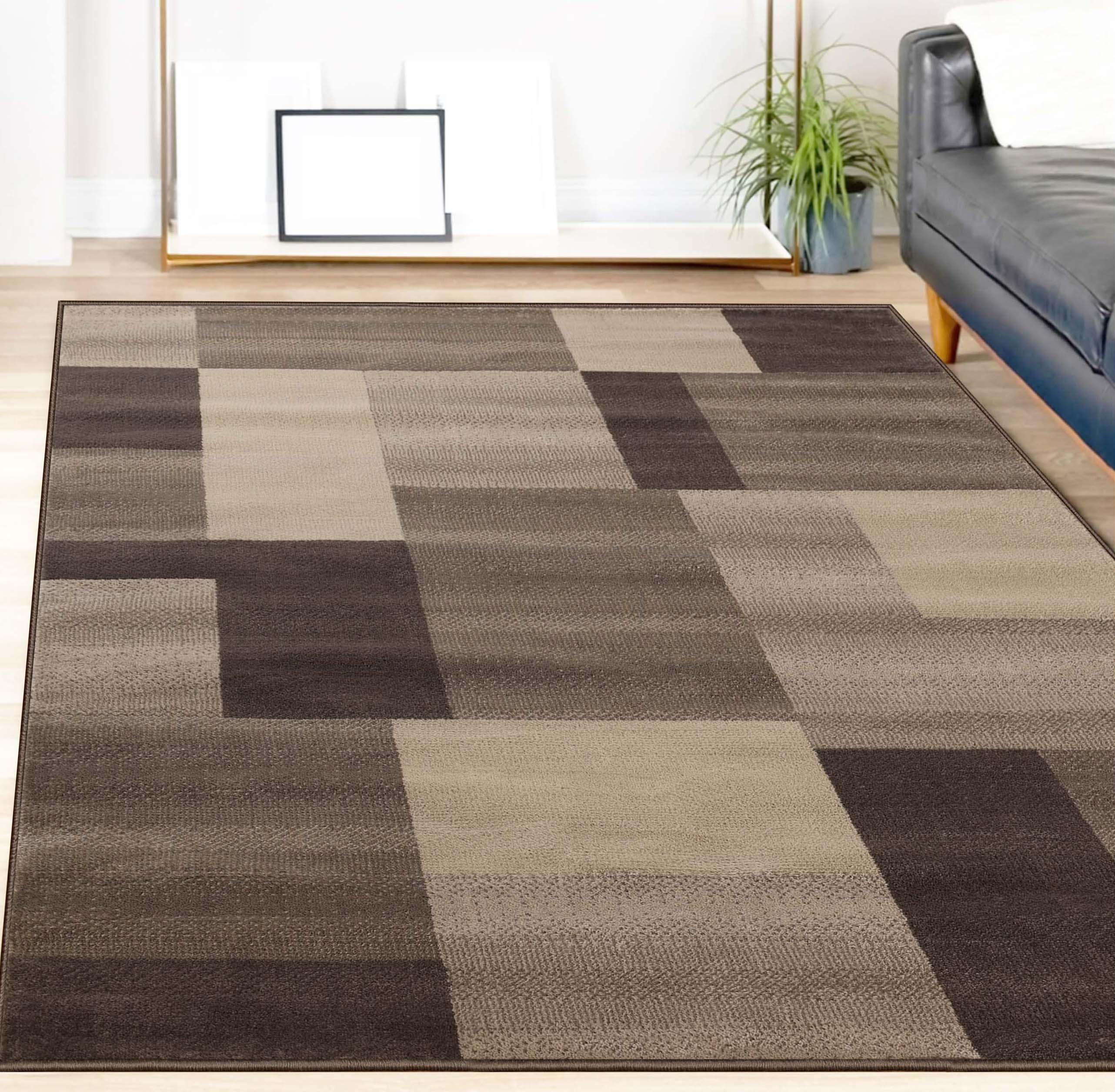 Clifton Geometric Color Block Plush Indoor Area Rug or Runner Rug - Rugs by Superior
