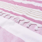 Coastal Resort Stripe Fouta 2 Piece Beach Towel with Tassels - Beach Towel by Superior