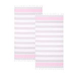 Coastal Resort Stripe Fouta 2 Piece Beach Towel with Tassels - Beach Towel by Superior