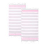 Coastal Resort Stripe Fouta 2 Piece Beach Towel with Tassels - Beach Towel by Superior