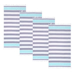 Coastal Resort Stripe Fouta 4 Piece Beach Towel with Tassels - Beach Towel by Superior