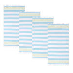 Coastal Resort Stripe Fouta 4 Piece Beach Towel with Tassels - Beach Towel by Superior
