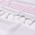 Coastal Resort Stripe Fouta 4 Piece Beach Towel with Tassels - Beach Towel by Superior