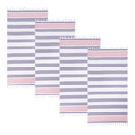 Coastal Resort Stripe Fouta 4 Piece Beach Towel with Tassels - Beach Towel by Superior