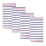 Coastal Resort Stripe Fouta 4 Piece Beach Towel with Tassels - Beach Towel by Superior