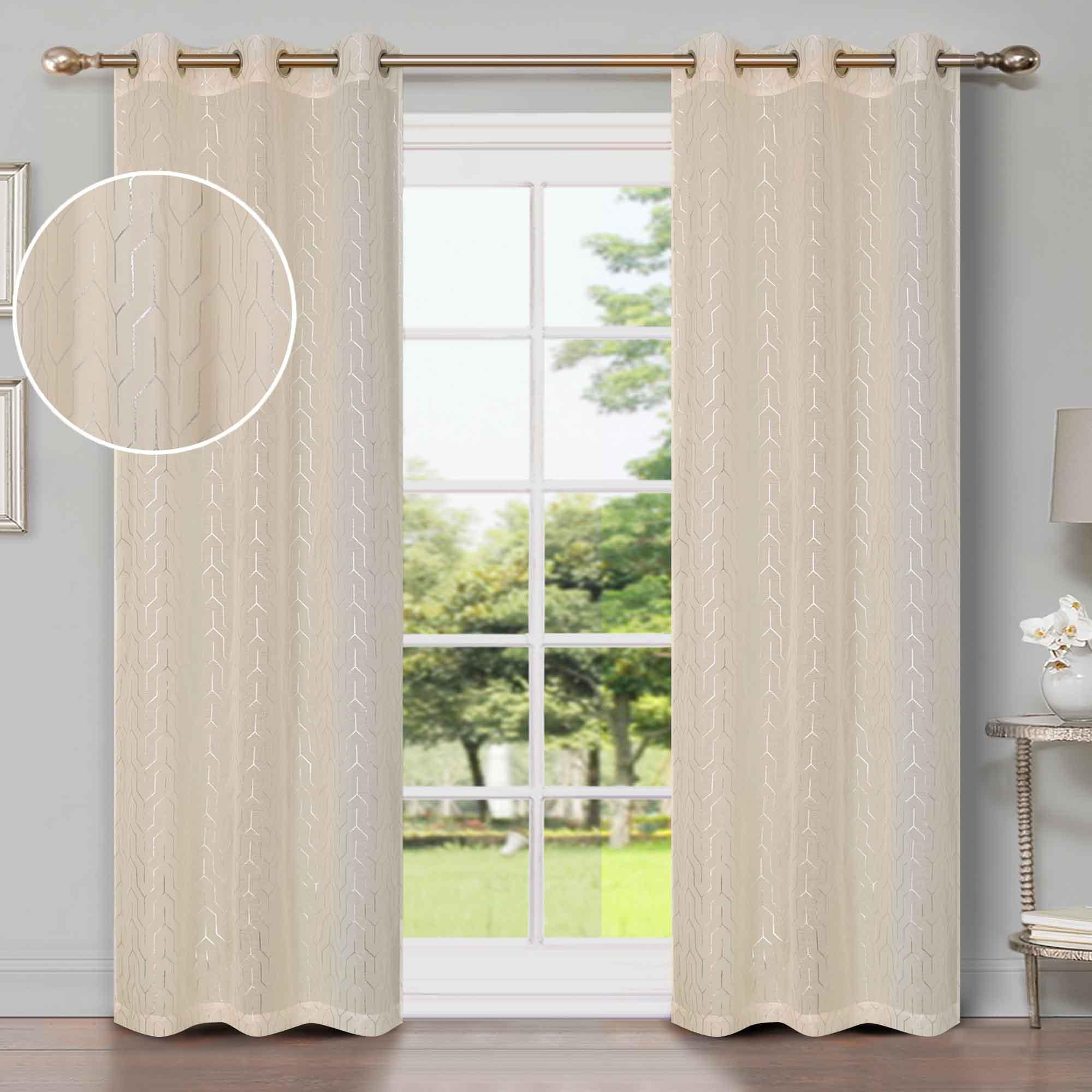 Cormac Printed Geometric Trellis Sheer Curtain Set of 2 Panels - Sheer Curtains by Superior Brand