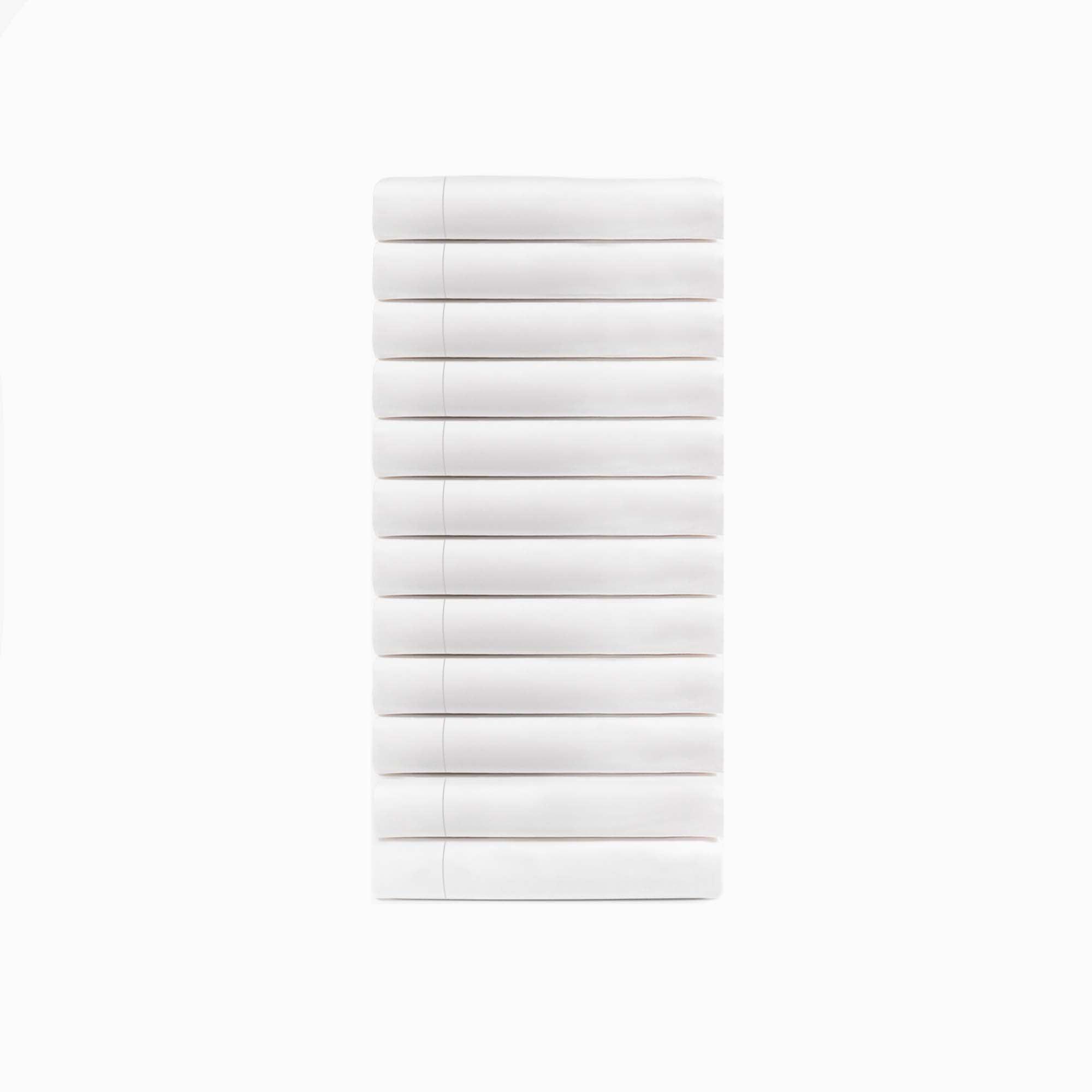 Cotton Blend Hotel Quality White Pillowcase Set of 12 - Pillowcases by Superior Brand