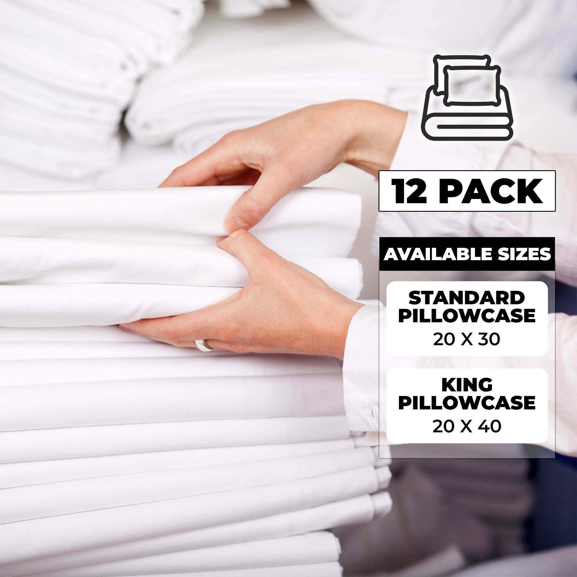 Cotton Blend Hotel Quality White Pillowcase Set of 12 - Pillowcases by Superior Brand