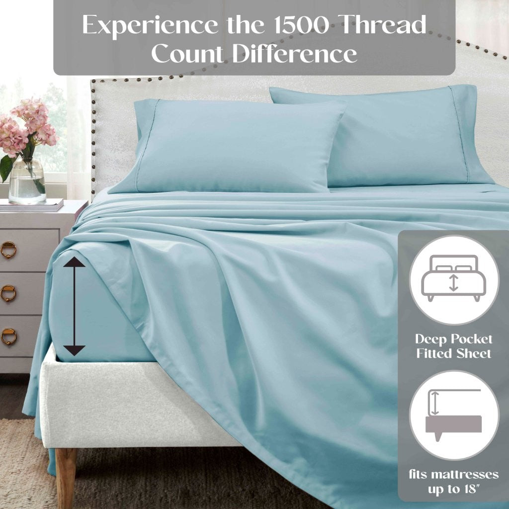 Cotton Blend Solid Deep Pocket Bed Sheet Set - Sheet Set by Superior
