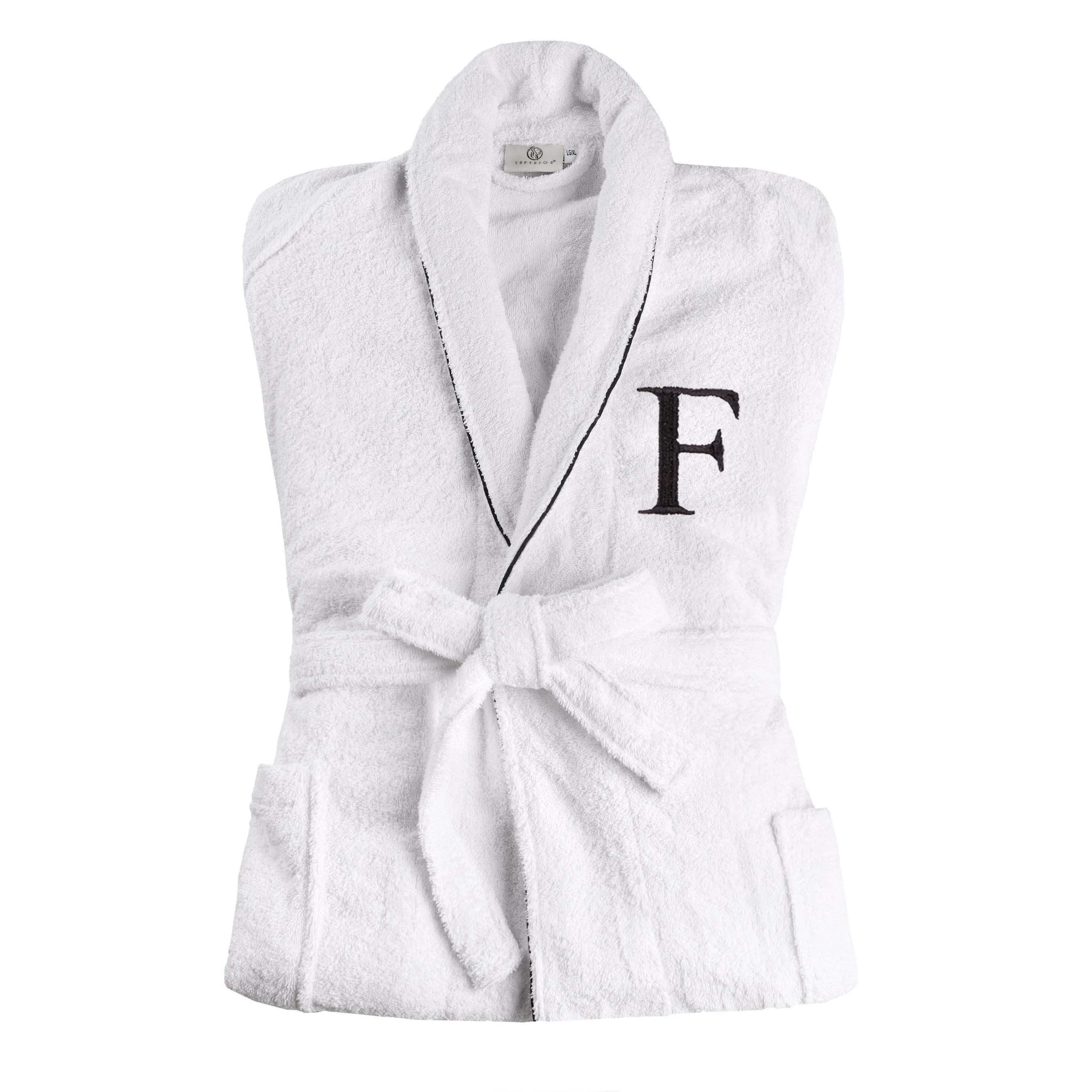 Cotton Embroidered Bathrobe Adults Unisex Bath Robe for Men and Women - Bath Robe by Superior Brand
