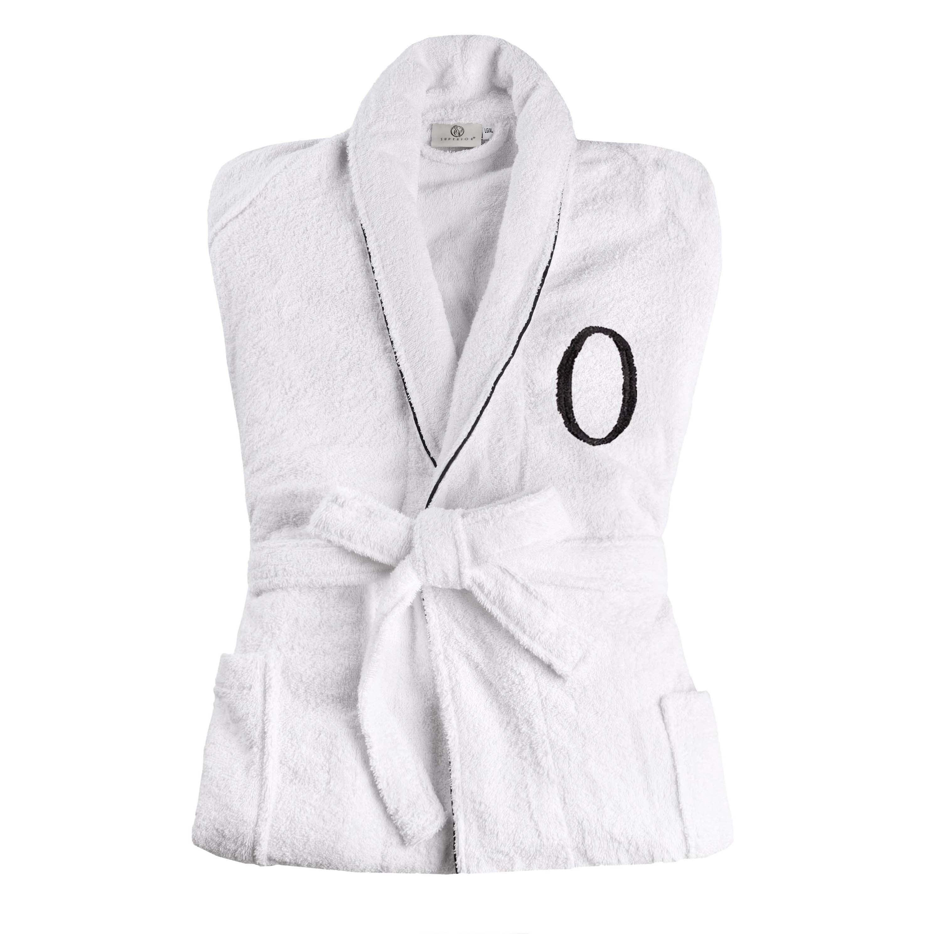 Cotton Embroidered Bathrobe Adults Unisex Bath Robe for Men and Women - Bath Robe by Superior Brand