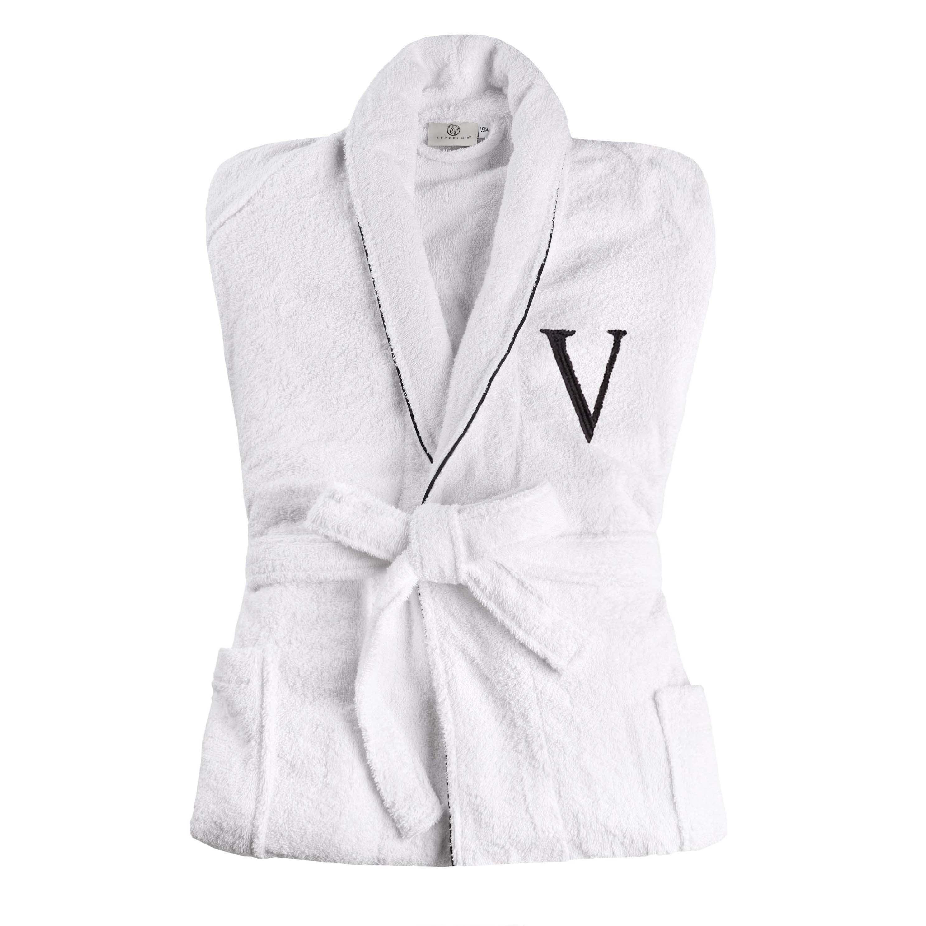 Cotton Embroidered Bathrobe Adults Unisex Bath Robe for Men and Women - Bath Robe by Superior Brand