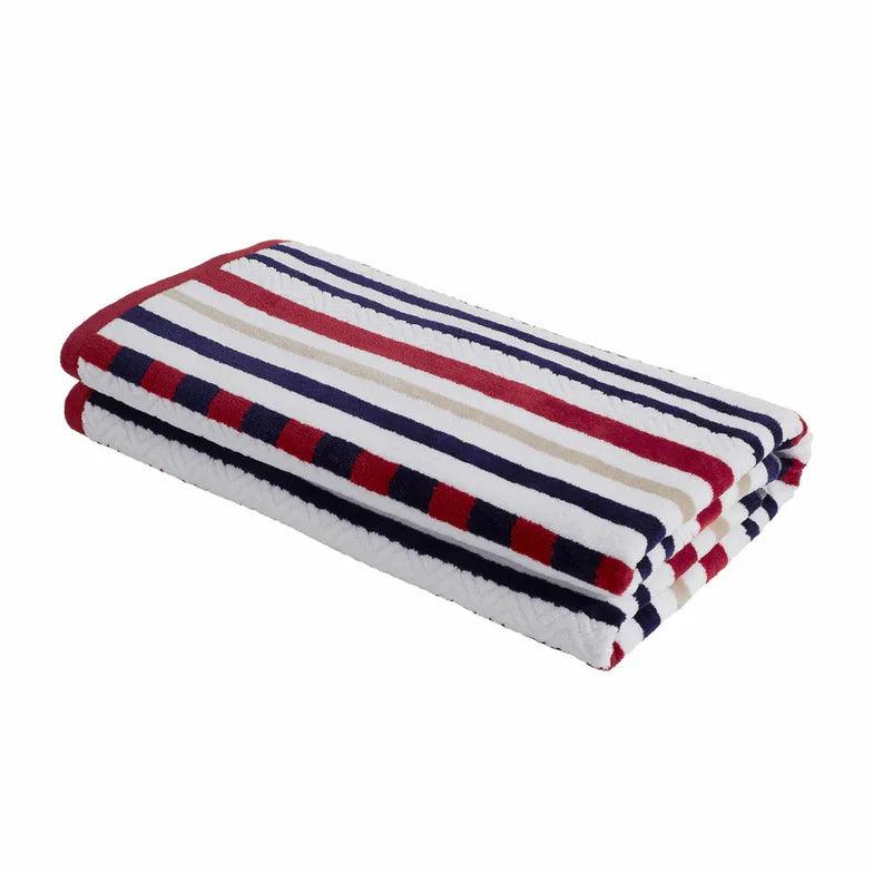 Cotton Oversized Striped 4 Piece Beach Towel Set - Beach Towel by Superior