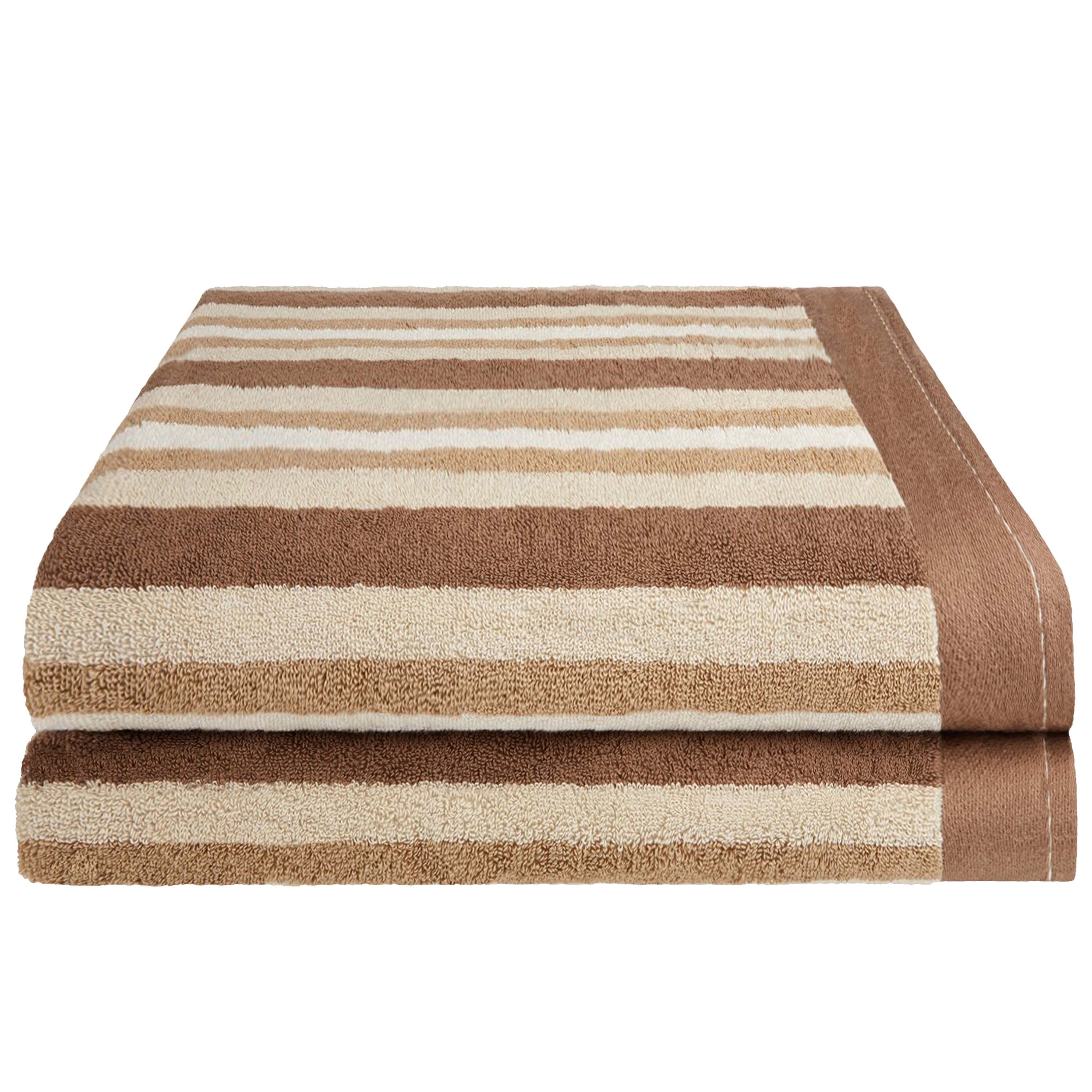 Cotton Striped 2 Piece Bath Sheet Set - Bath Sheet by Superior Brand