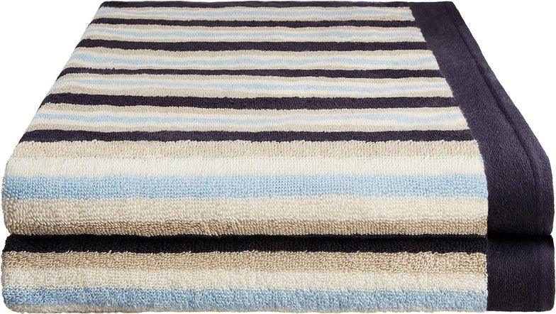 Cotton Striped Medium Weight 2 Piece Bath Sheet Set - Sheet Set by Superior Brand