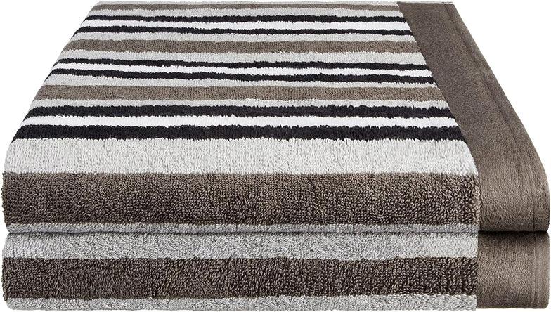 Cotton Striped Medium Weight 2 Piece Bath Sheet Set - Sheet Set by Superior Brand