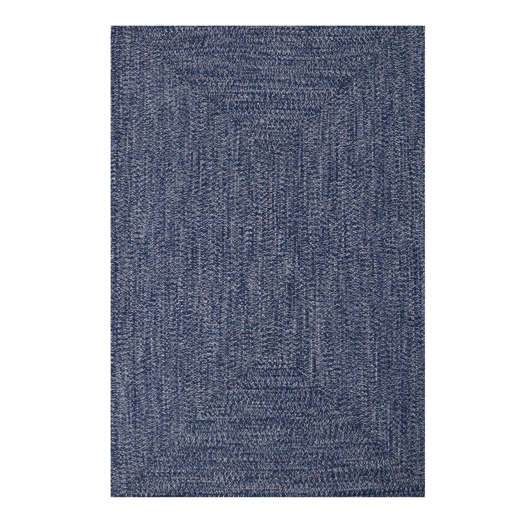 Superior Bohemian Multi-Toned Braided Patterned Indoor Outdoor Area Rug - Denim Blue-white
