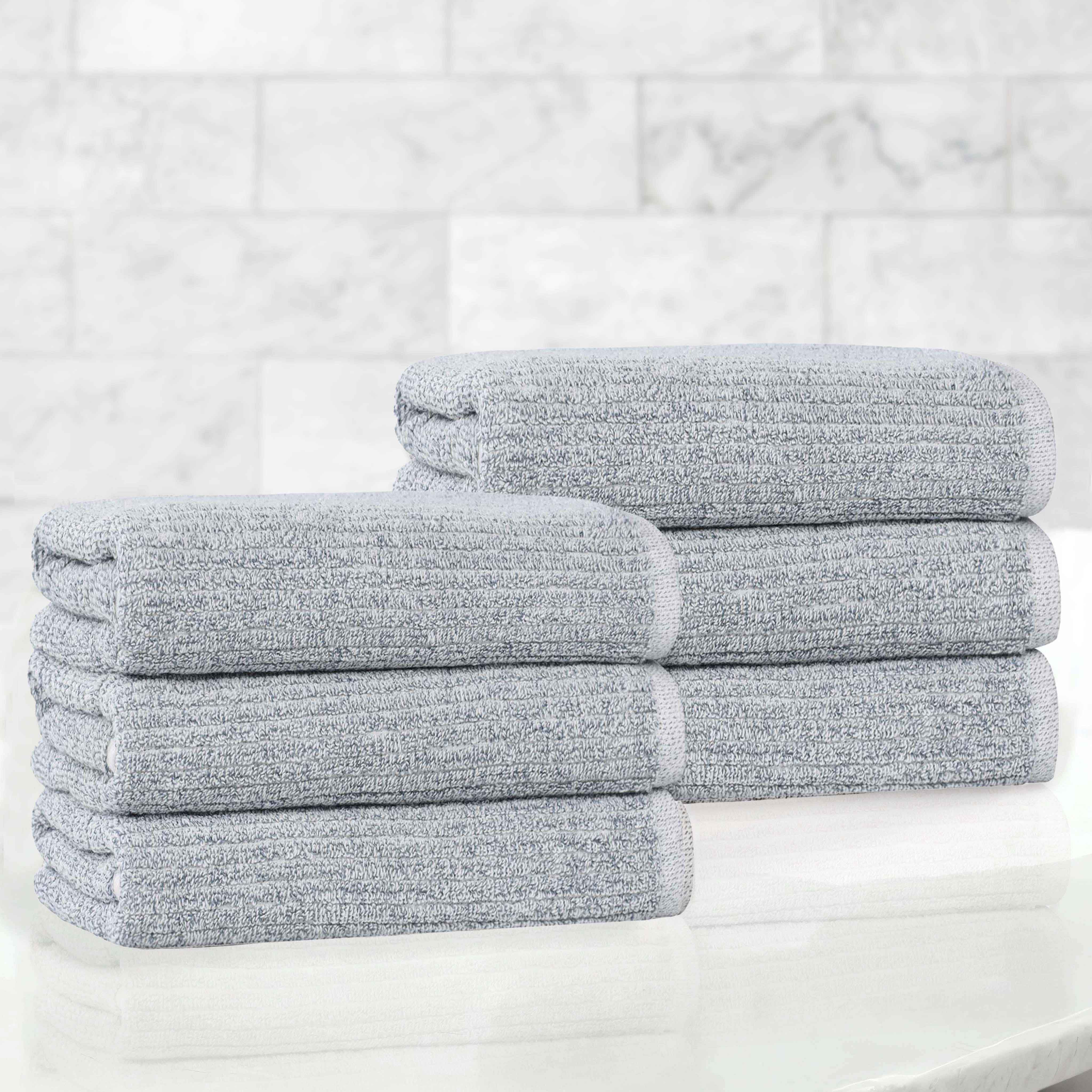 Destin Cotton Blend Medium Weight Ribbed Hand Towels, Set of 6 - Hand Towel by Superior Brand