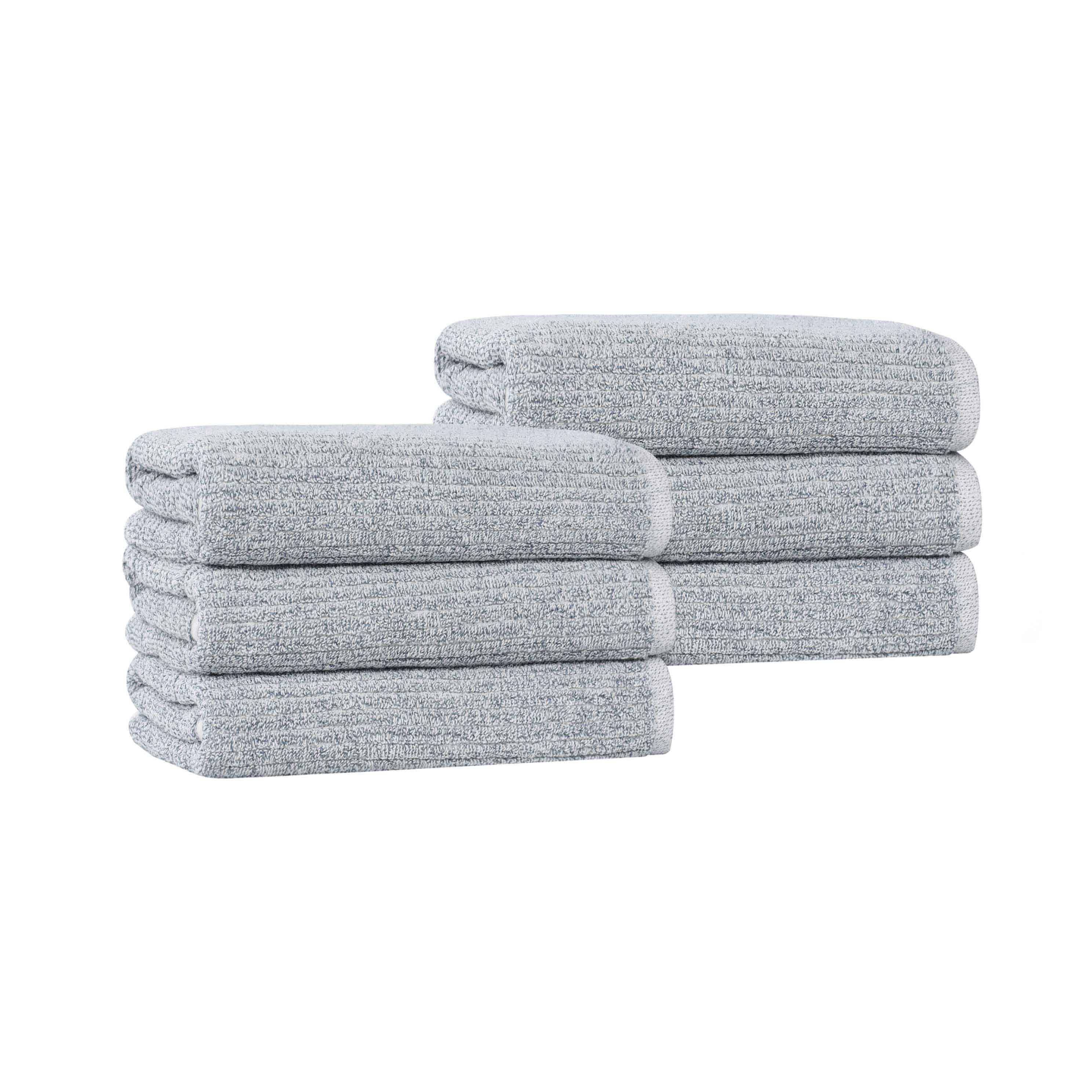 Destin Cotton Blend Medium Weight Ribbed Hand Towels, Set of 6 - Hand Towel by Superior Brand