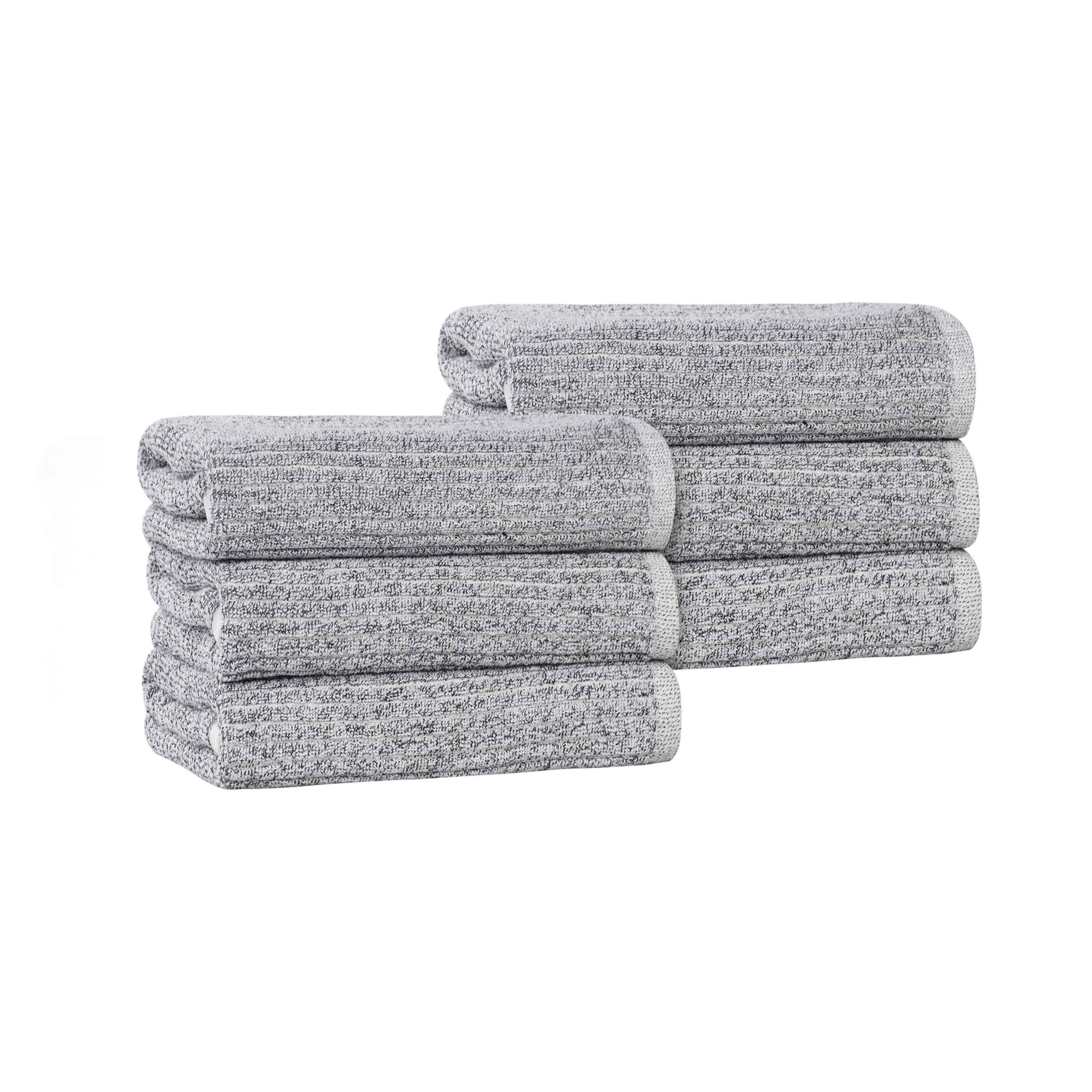 Destin Cotton Blend Medium Weight Ribbed Hand Towels, Set of 6 - Hand Towel by Superior Brand
