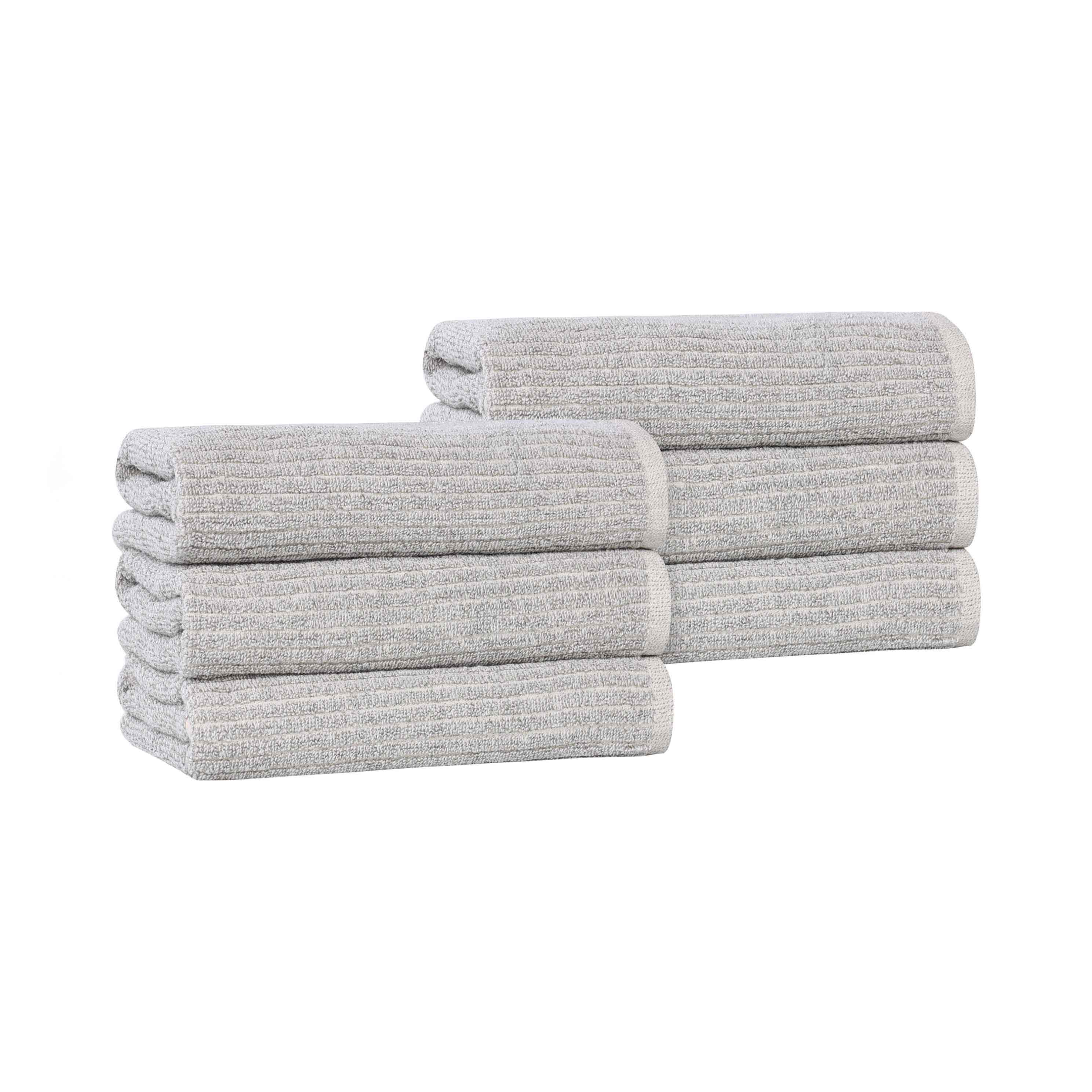 Destin Cotton Blend Medium Weight Ribbed Hand Towels, Set of 6 - Hand Towel by Superior Brand