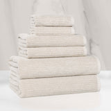 Destin Cotton Blend Medium Weight Textured Ribbed 6 Piece Towel Set - Towel Set by Superior
