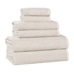 Destin Cotton Blend Medium Weight Textured Ribbed 6 Piece Towel Set - Towel Set by Superior