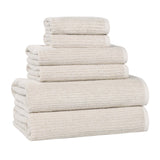 Destin Cotton Blend Medium Weight Textured Ribbed 6 Piece Towel Set - Towel Set by Superior