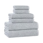 Destin Cotton Blend Medium Weight Textured Ribbed 6 Piece Towel Set - Towel Set by Superior