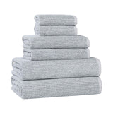 Destin Cotton Blend Medium Weight Textured Ribbed 6 Piece Towel Set - Towel Set by Superior