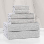 Destin Cotton Blend Medium Weight Textured Ribbed 6 Piece Towel Set - Towel Set by Superior