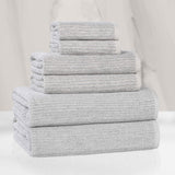 Destin Cotton Blend Medium Weight Textured Ribbed 6 Piece Towel Set - Towel Set by Superior