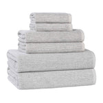 Destin Cotton Blend Medium Weight Textured Ribbed 6 Piece Towel Set - Towel Set by Superior