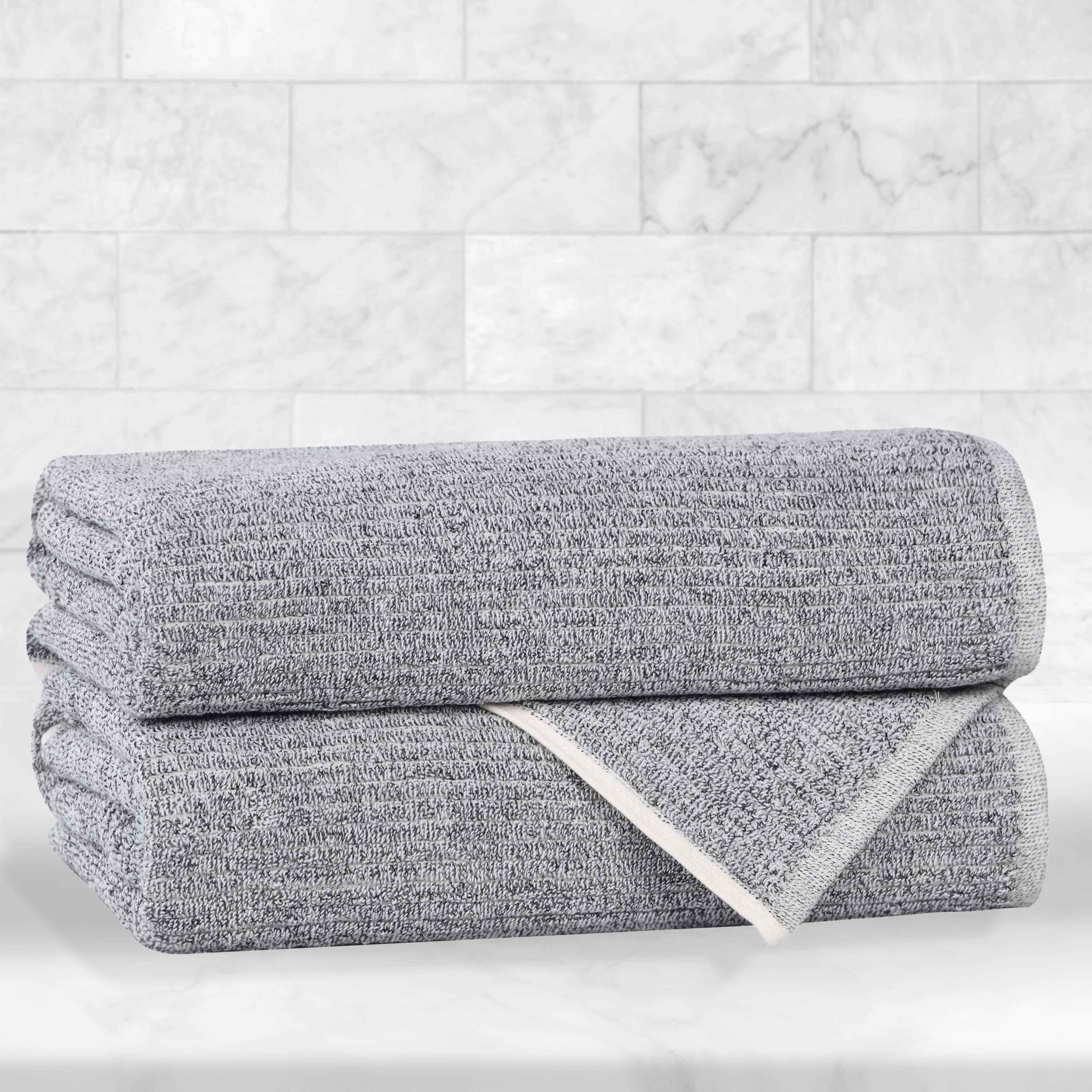 Cotton Blend Medium Weight Ribbed Bath Towel Set of 2 - Bath Towel by Superior Brand