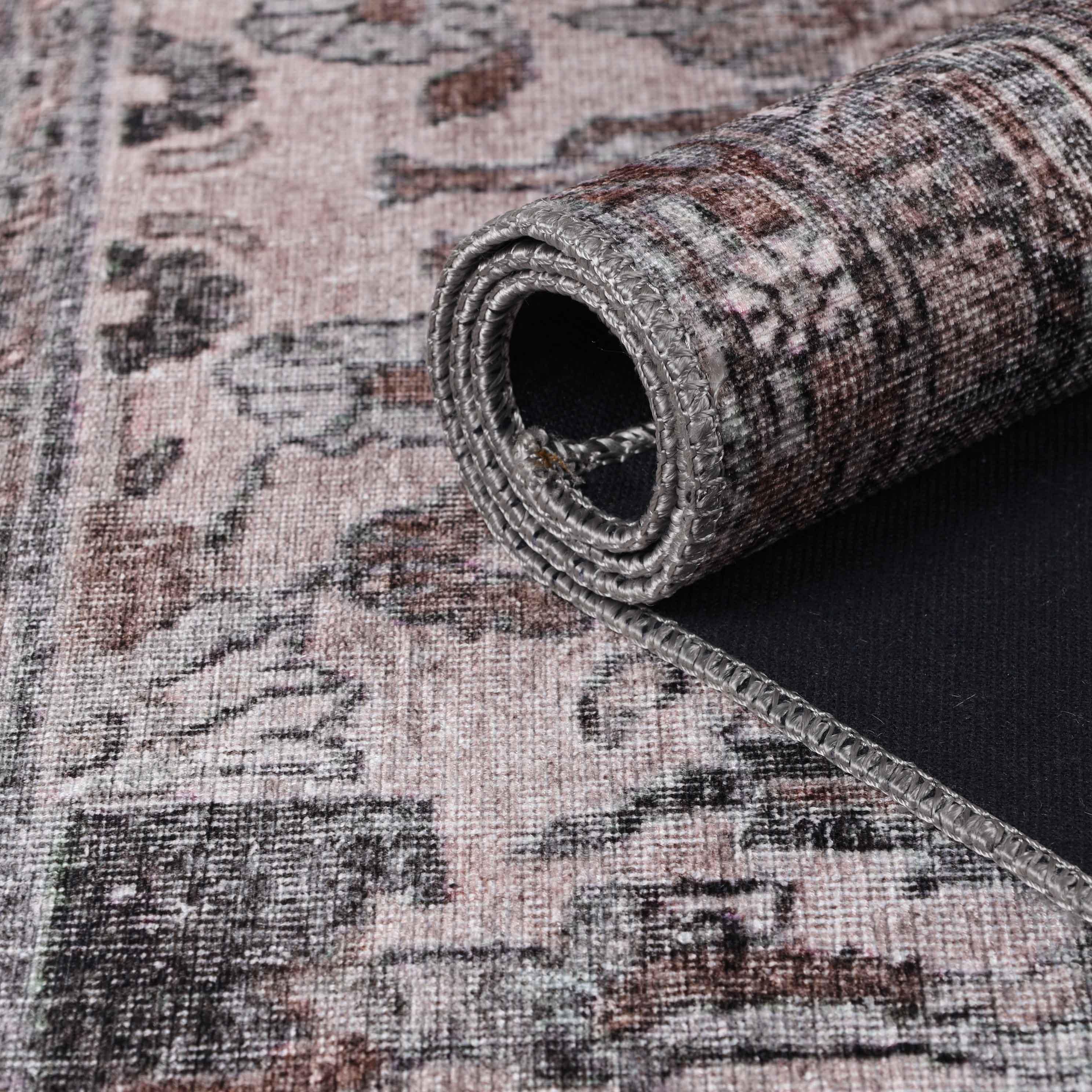 Distressed Floral Medallion Indoor Area Rug - Rugs by Superior