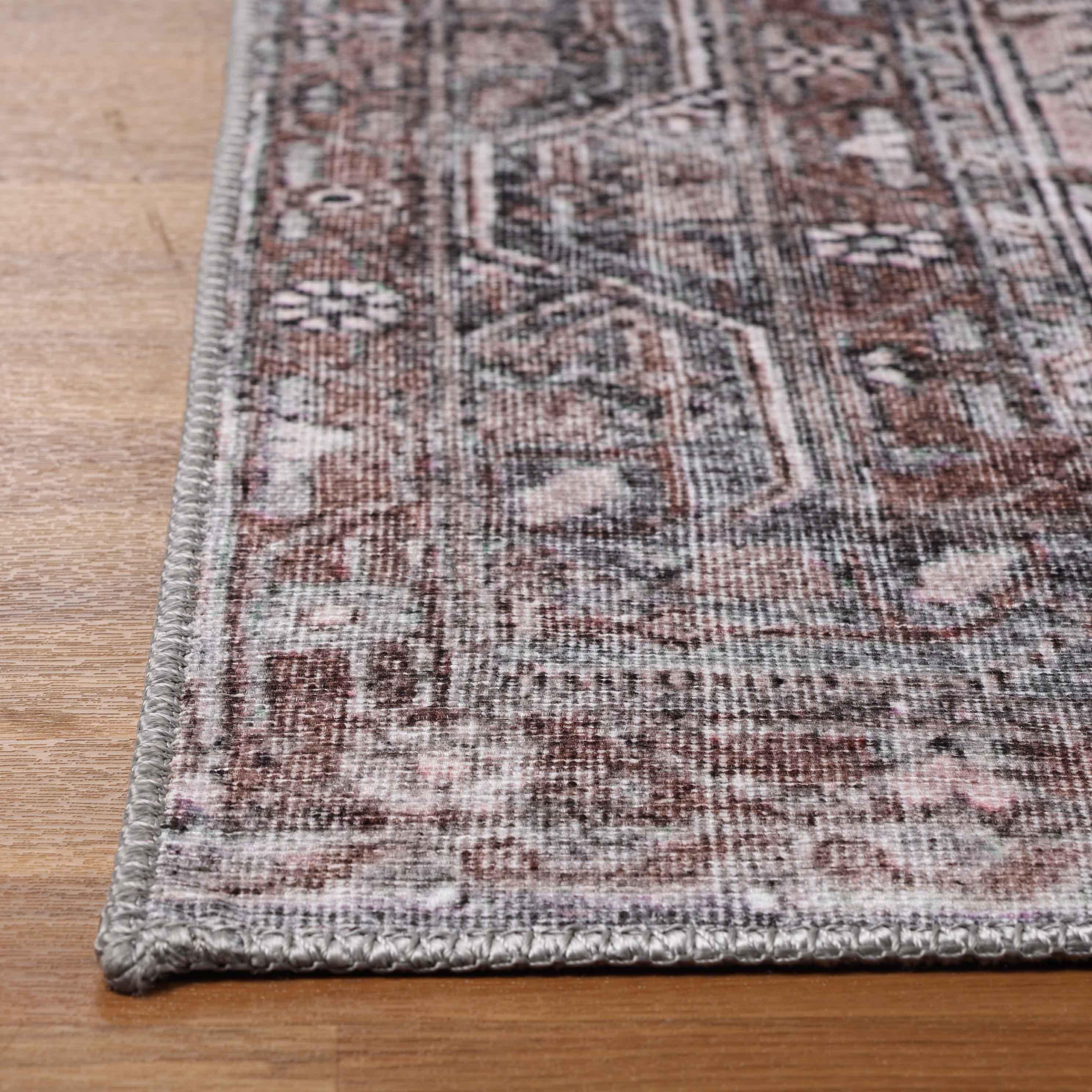 Distressed Floral Medallion Indoor Area Rug - Rugs by Superior