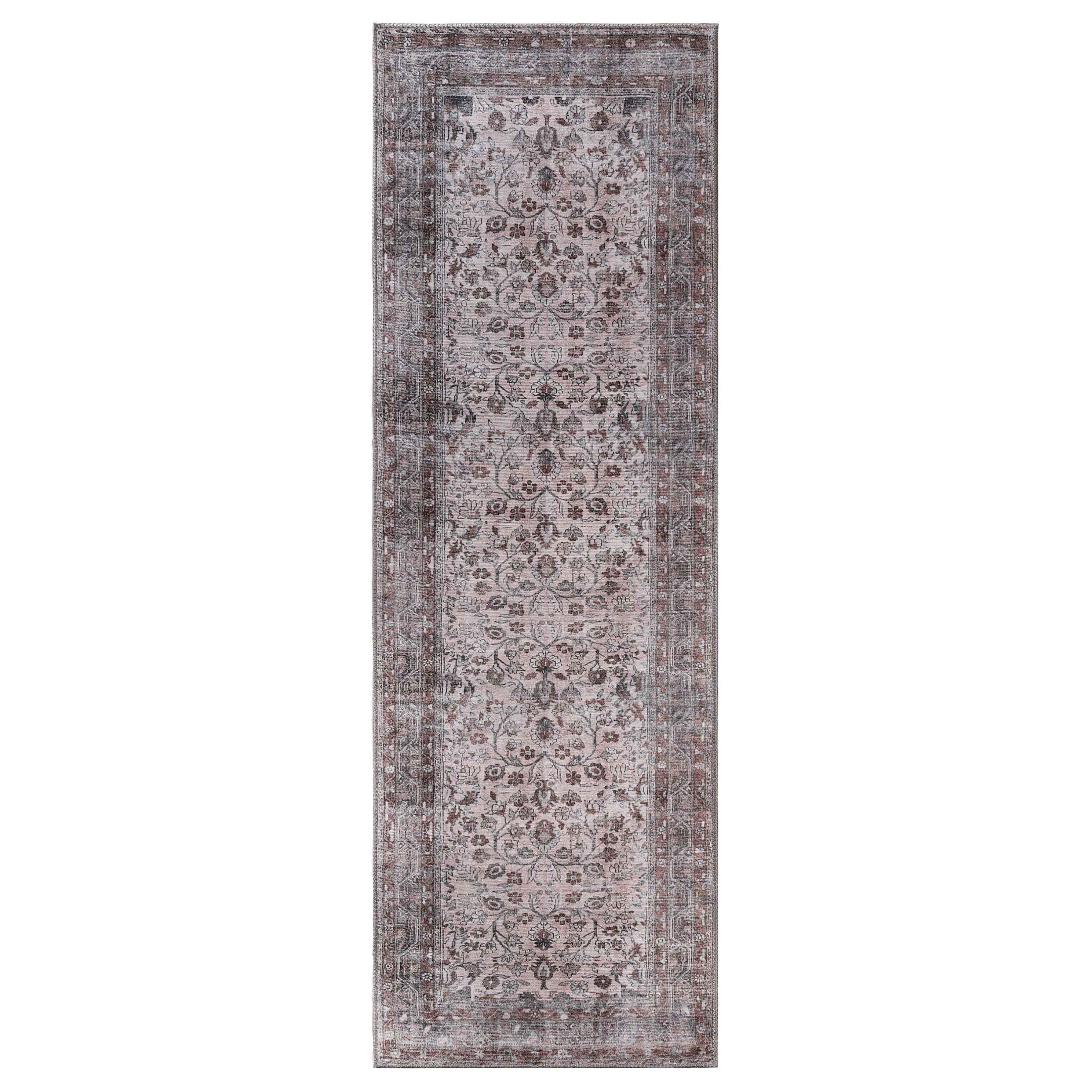 Distressed Floral Medallion Indoor Area Rug - Rugs by Superior