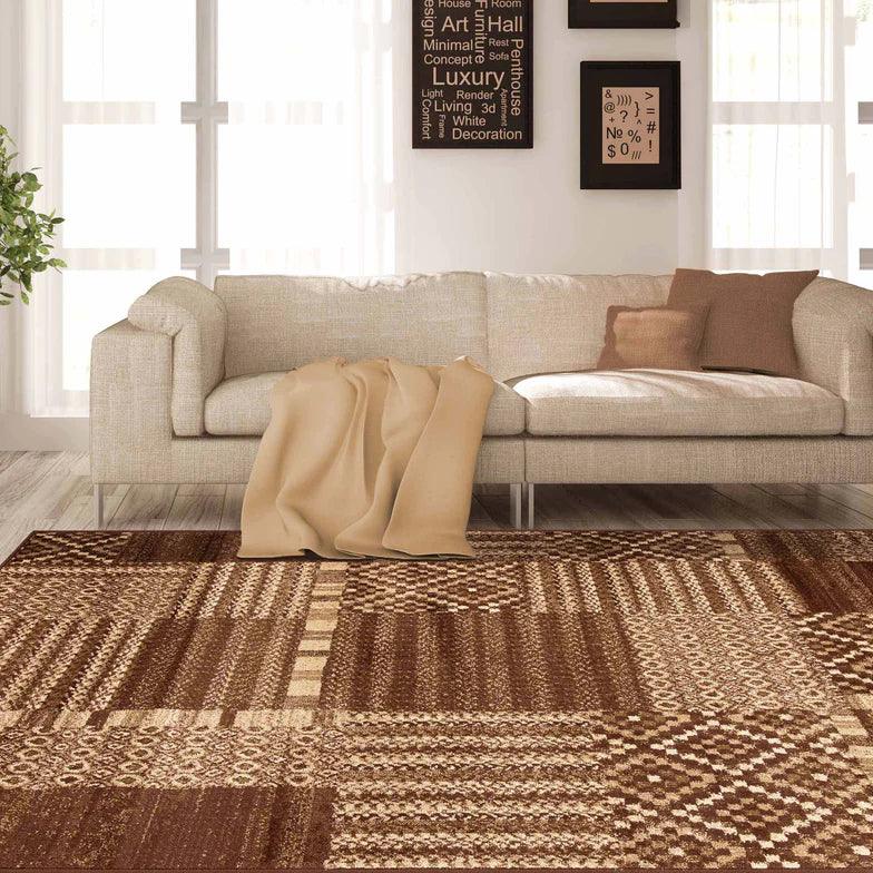 Dorset Block Patchwork Indoor Area Rug or Runner Rug - Rugs by Superior
