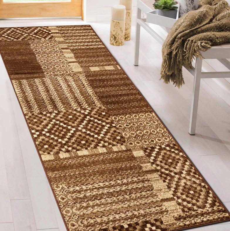 Dorset Block Patchwork Indoor Area Rug or Runner Rug - Rugs by Superior