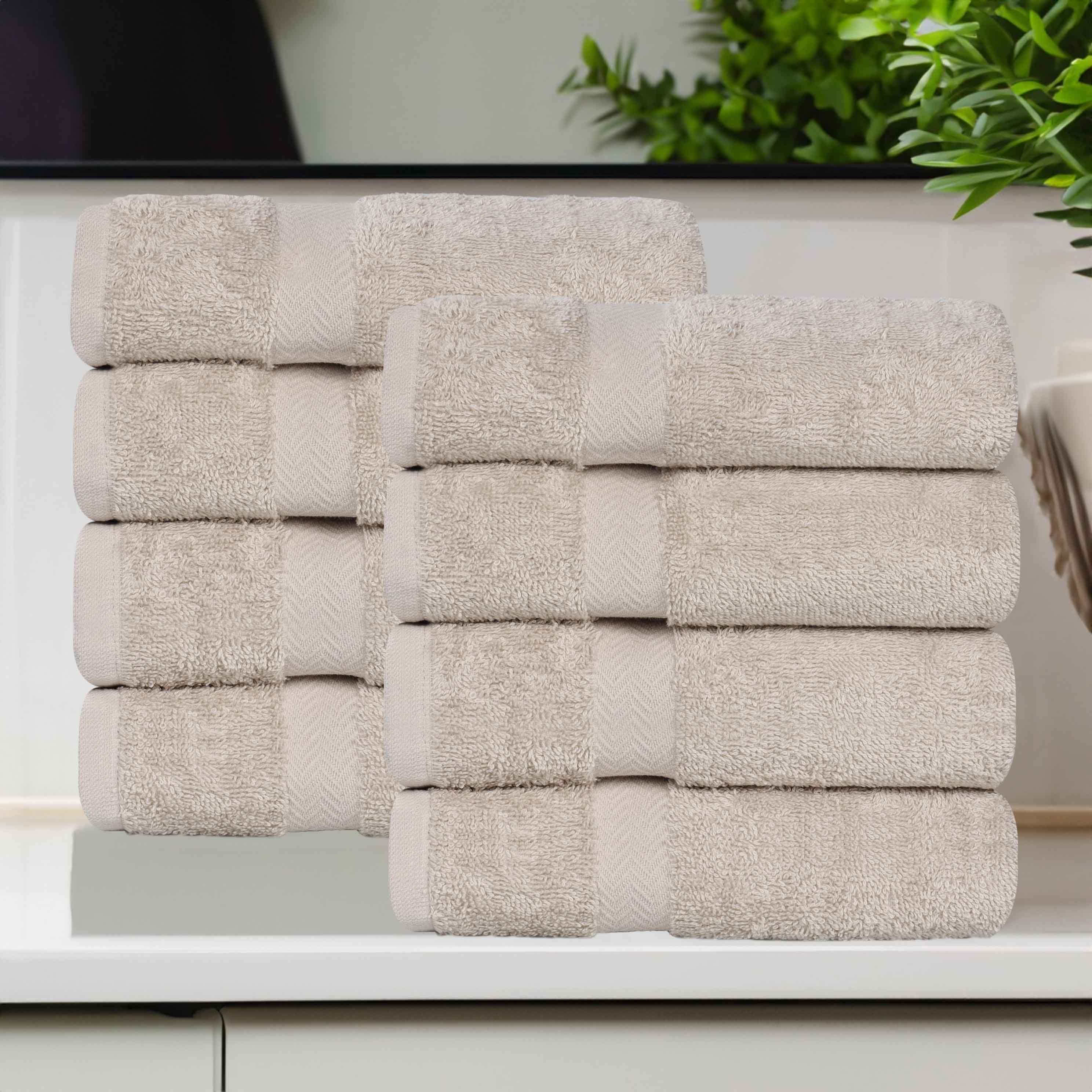 Eco-Friendly Cotton 8 Piece Hand Towel Set - Hand Towel Set by Superior Brand