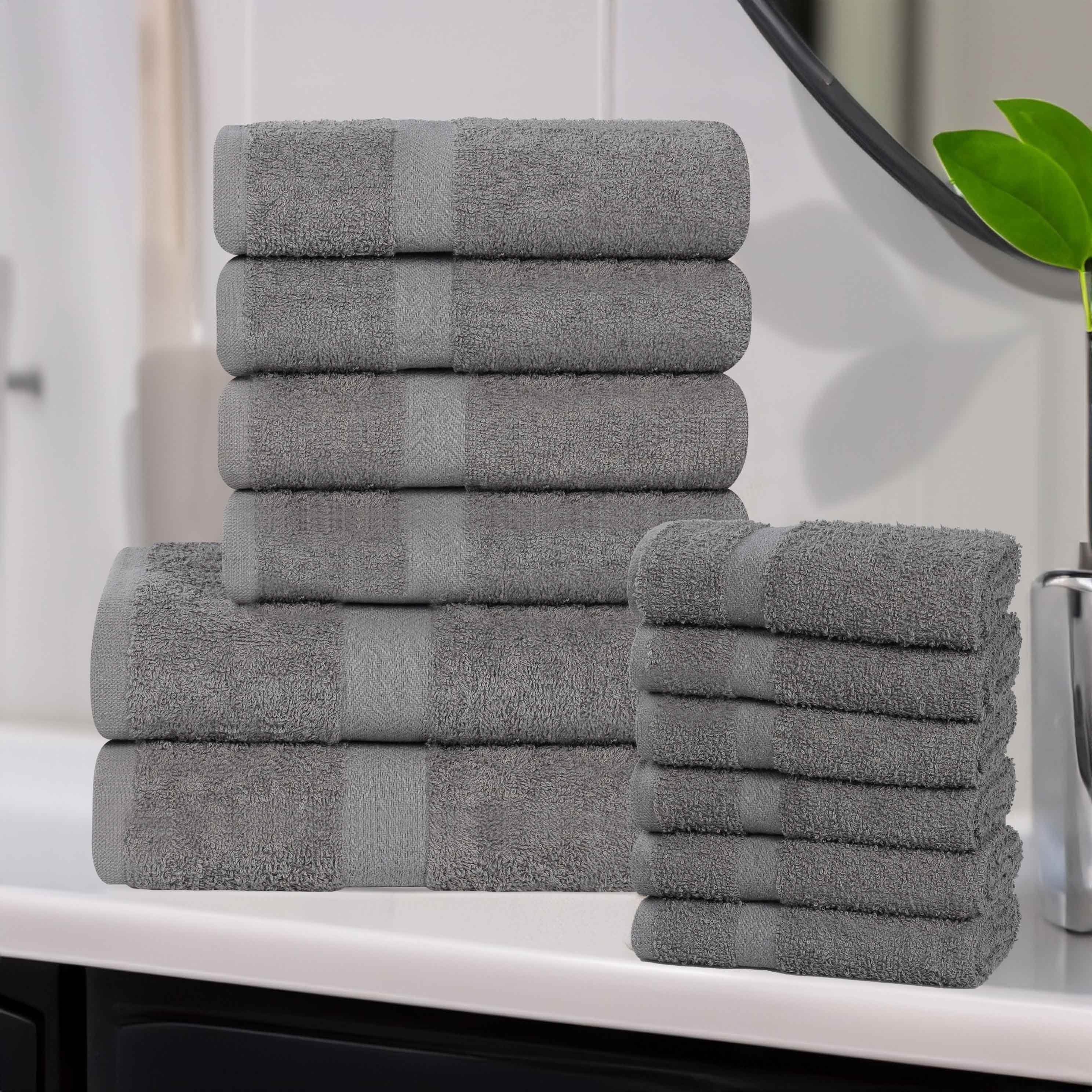 Eco-Friendly Cotton Absorbent Assorted 12 Piece Towel Set - Towel Set by Superior Brand