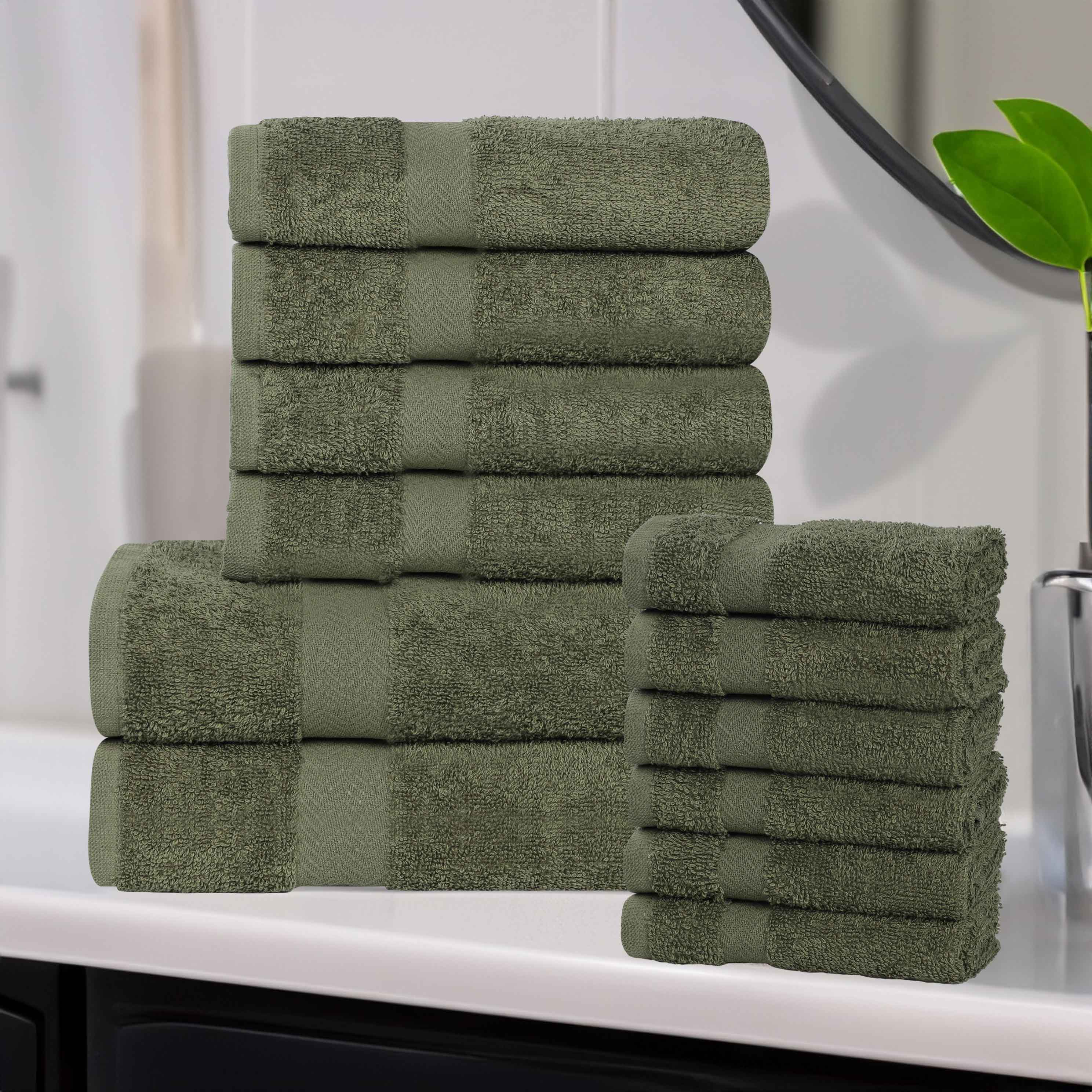 Eco-Friendly Cotton Absorbent Assorted 12 Piece Towel Set - Towel Set by Superior Brand