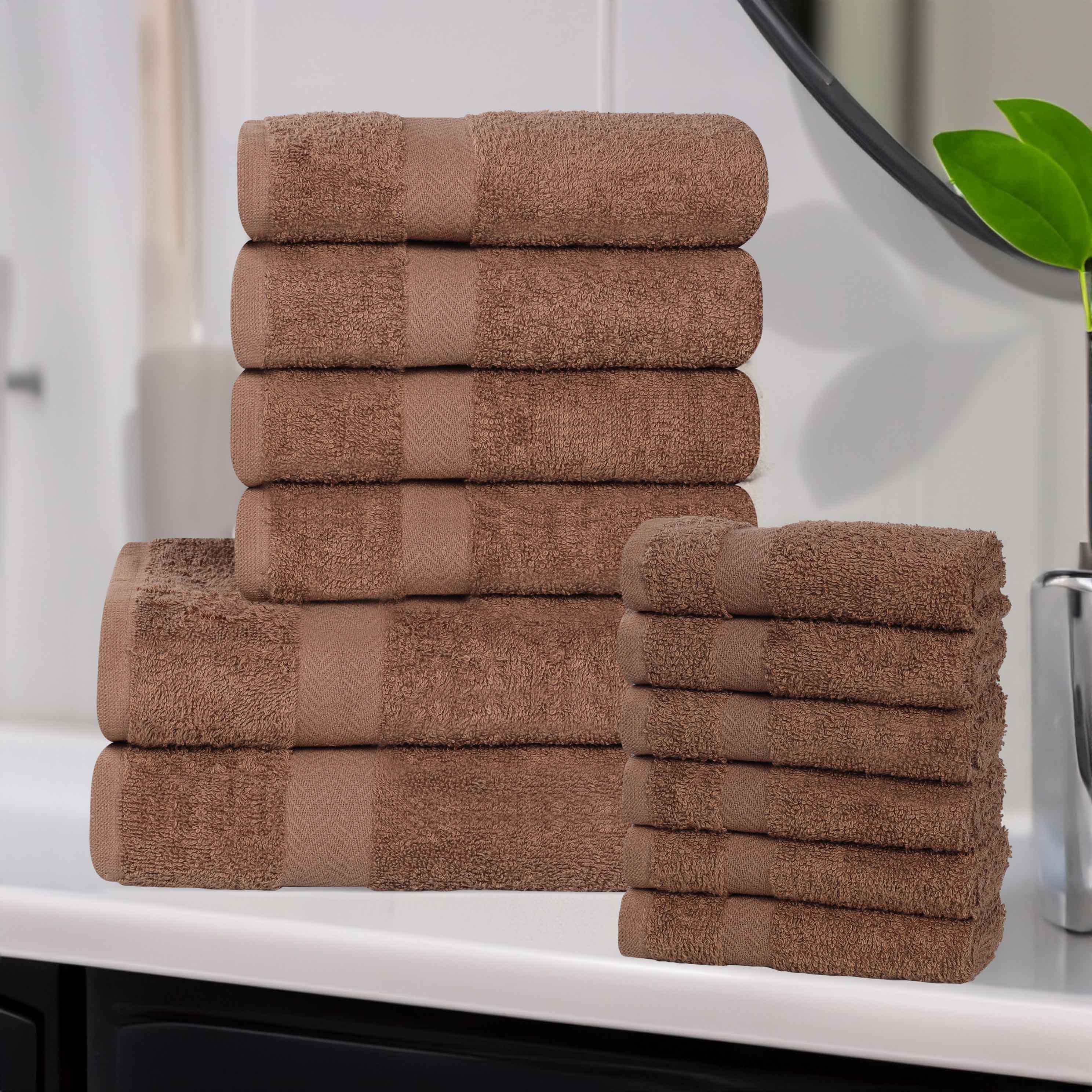 Eco-Friendly Cotton Absorbent Assorted 12 Piece Towel Set - Towel Set by Superior Brand