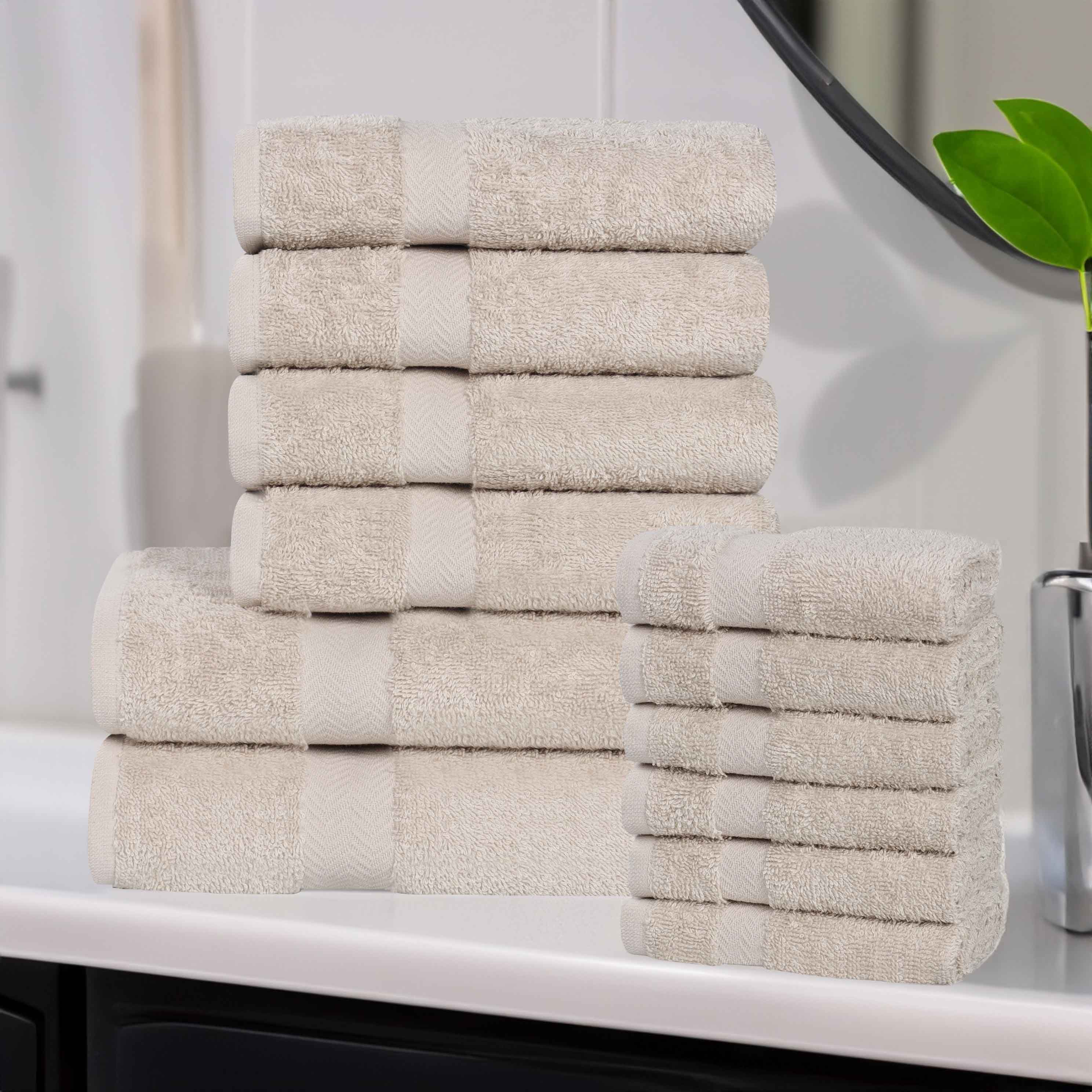 Eco-Friendly Cotton Absorbent Assorted 12 Piece Towel Set - Towel Set by Superior Brand