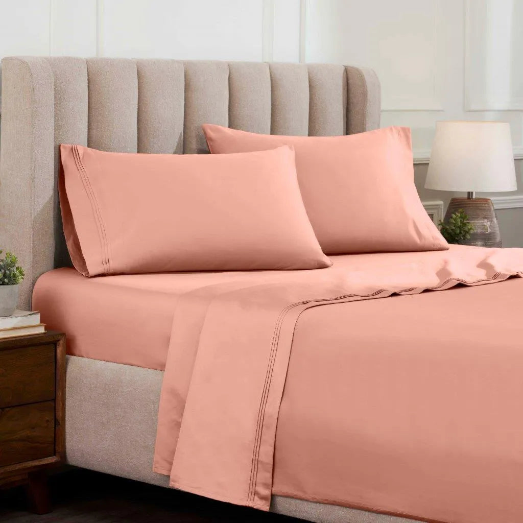 Egyptian Cotton Sateen Sheet Set 1500 Thread Count Dusted Rose - Egyptian Cotton Sheet Set by Superior Brand