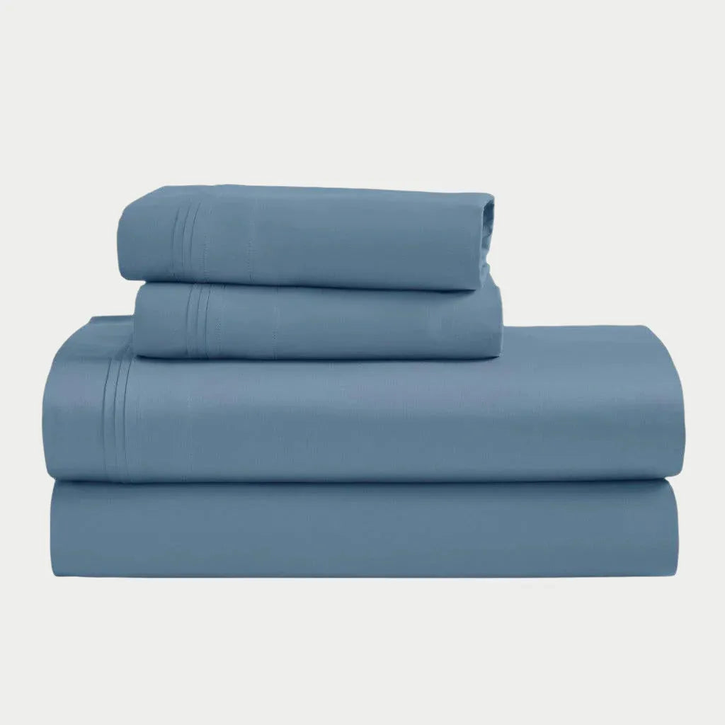1500 Thread Count Sheets Egyptian Cotton Sateen Sheet Set 1500 Thread Count Medium Blue ...