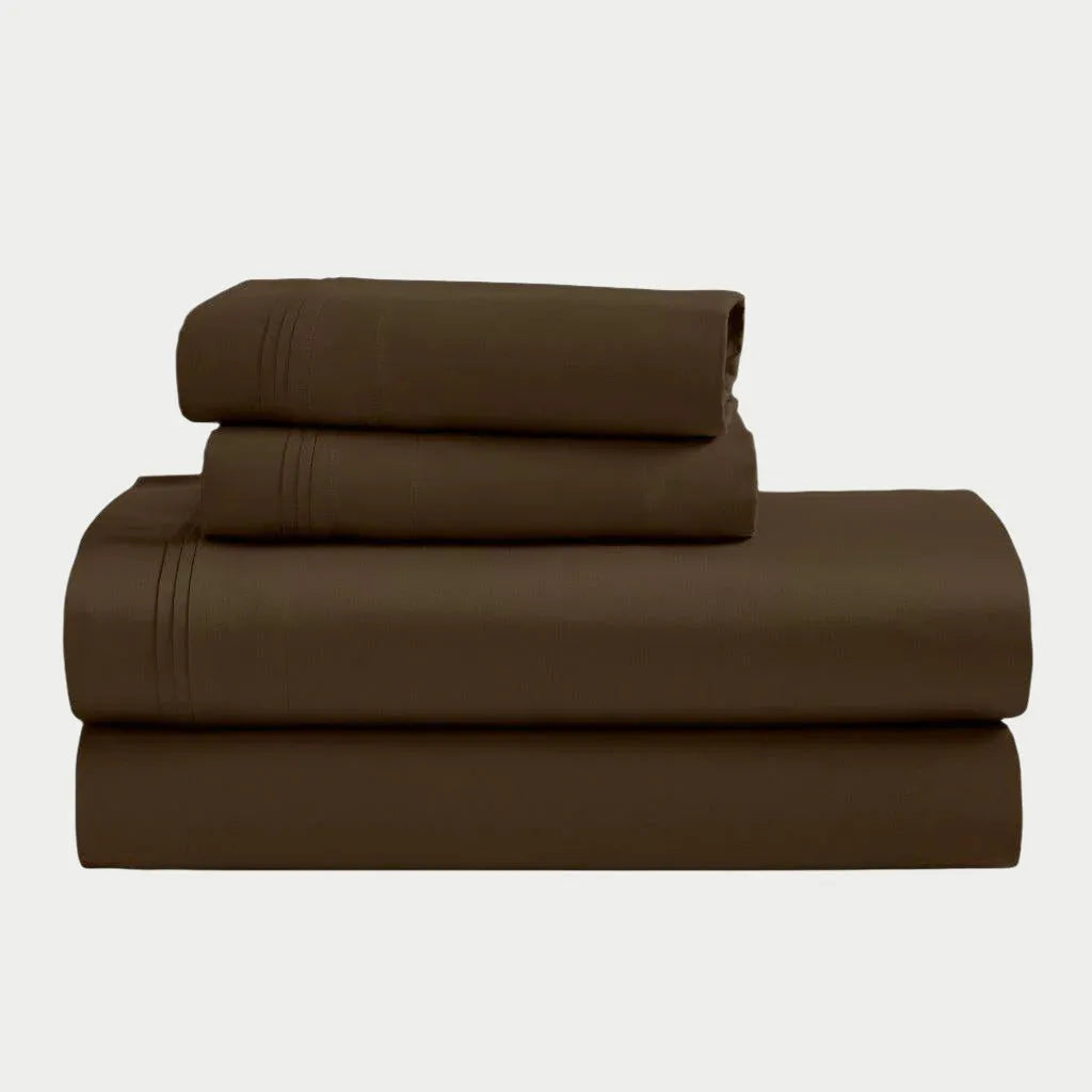 Egyptian Cotton Sateen Sheet Set 1500 Thread Count Mocha - Egyptian Cotton Sheet Set by Superior Brand