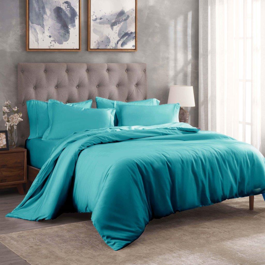 Comfynights Egyptian Cotton Duvet Cover Set – Single, Double, King Sizes – Multicolor Stitch Design