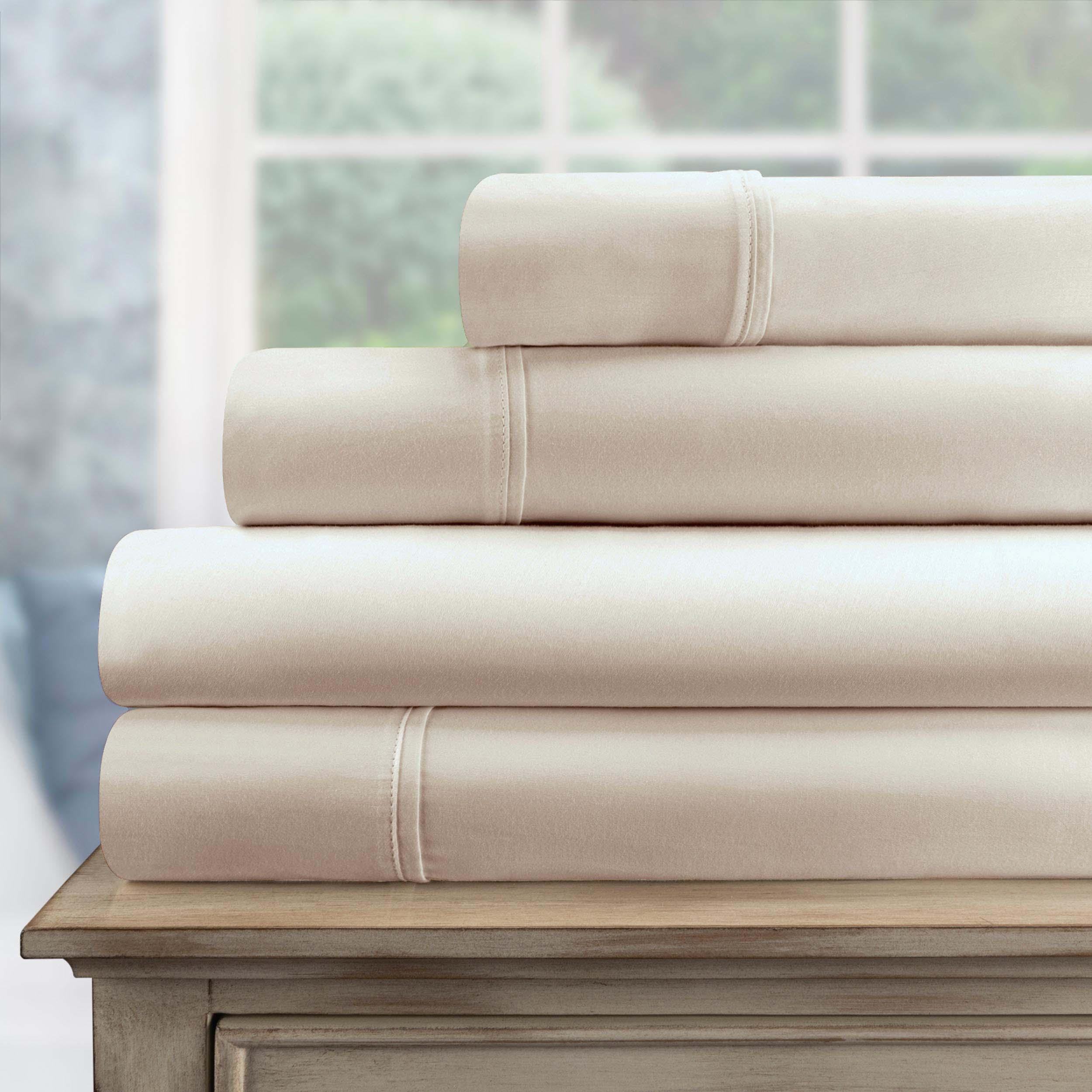 700 Thread Count Egyptian Cotton Sateen Bed Sheet Set - Egyptian Cotton Sheet Set by Superior Brand